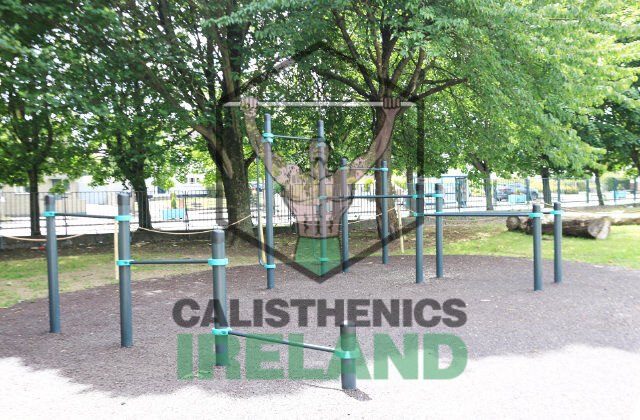 Dedicated calisthenics park at Ballyfermot People’s Park in Dublin with outdoor exercise facilities