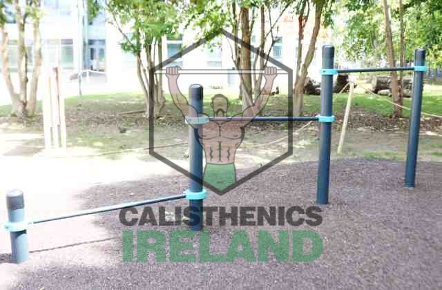 Street workout equipment at Ballyfermot People’s Park calisthenics area for bodyweight training