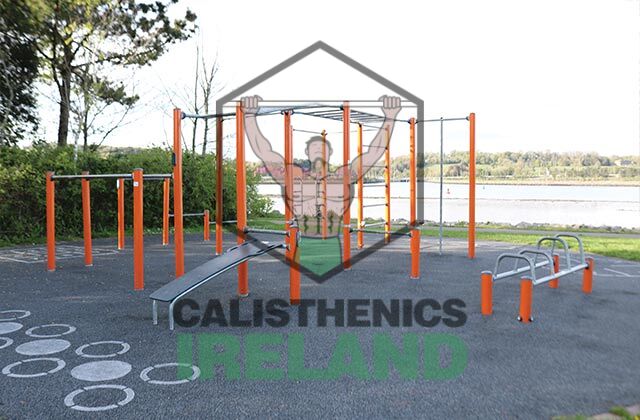 Street workout park in Blackrock, Cork, featuring outdoor calisthenics equipment for public strength and mobility training