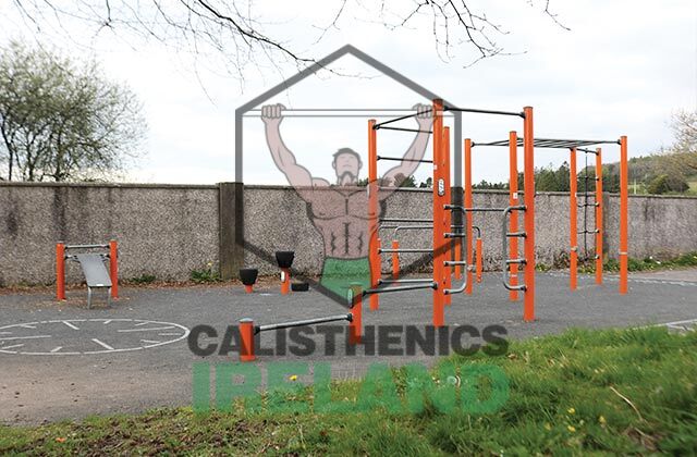 Public exercise space in Blarney, Cork, with outdoor fitness equipment for calisthenics and community training