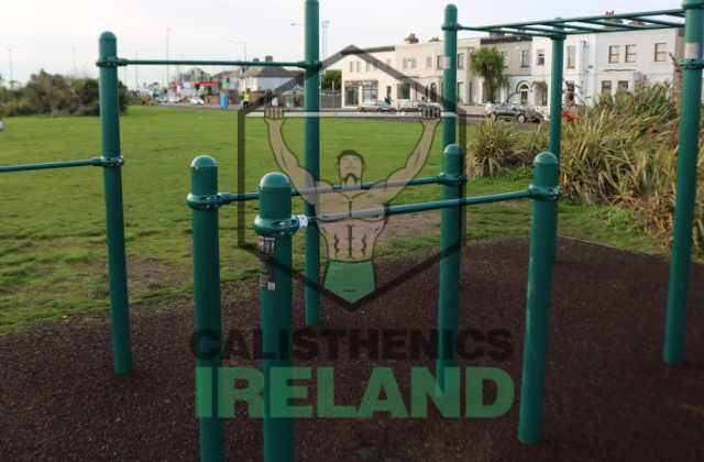 Outdoor dip bar for bodyweight training at the public fitness area in Clontarf, Dublin