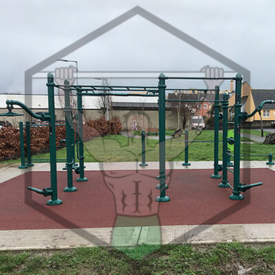 Calisthenics park at Fairlane in Dungarvan, Waterford, designed for pull-ups, dips, and high-repetition bodyweight workouts