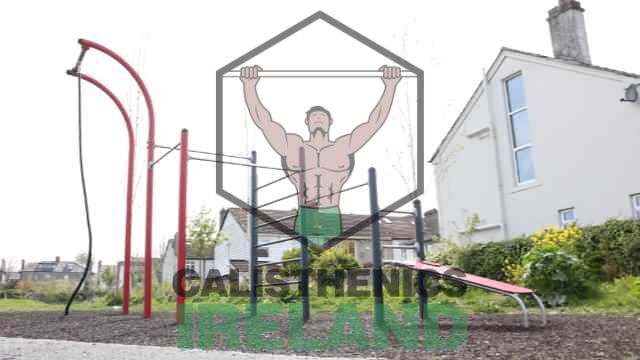 Calisthenics training area at Hudson Road Park in Dublin with bars for strength and fitness exercises