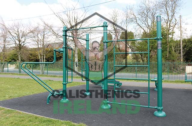 Pull-up bars at Kempton Park in Cork, part of the public outdoor calisthenics and street workout setup