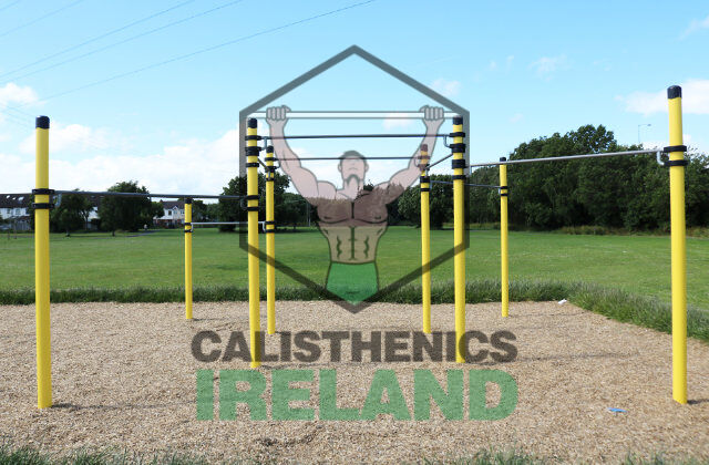 Street workout park in Knockmitten Dublin with pull-up bars and bodyweight training stations