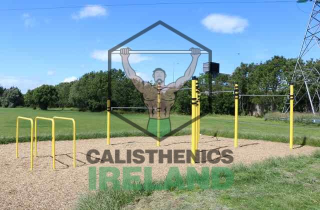 Calisthenics park at Knockmitten Park in Dublin with outdoor fitness equipment