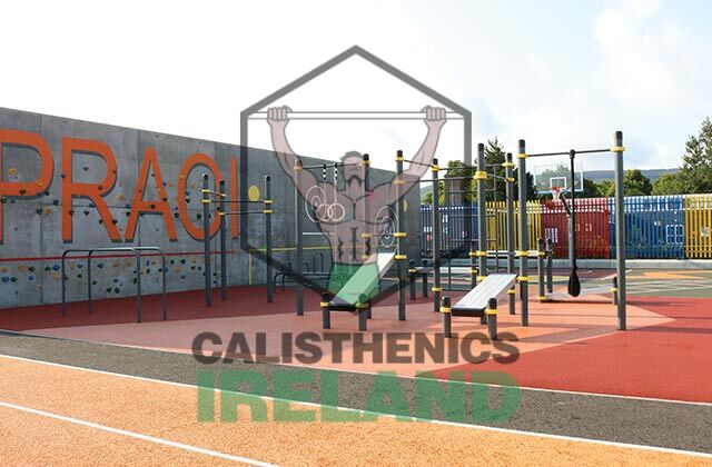 Calisthenics park at Meadowbrook in Ballinteer, Dublin, featuring outdoor bodyweight training equipment for public use