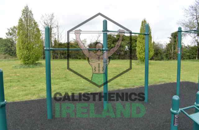 Pull-up bar setup at Millennium Park in Dublin for upper body and strength training