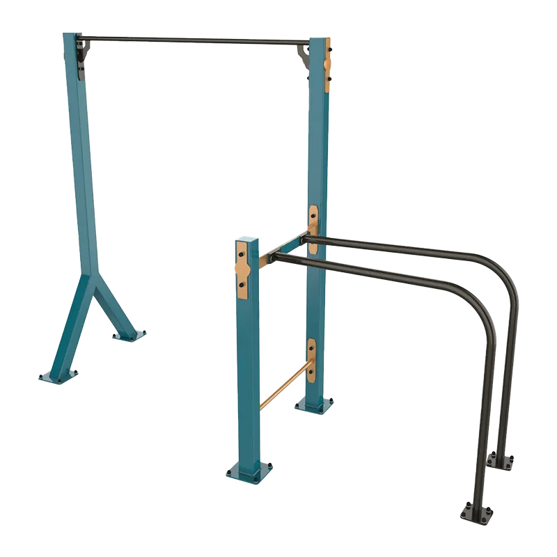 Pull-up and dip bar combo calisthenics park equipment in Ireland for outdoor calisthenics training and strength workouts