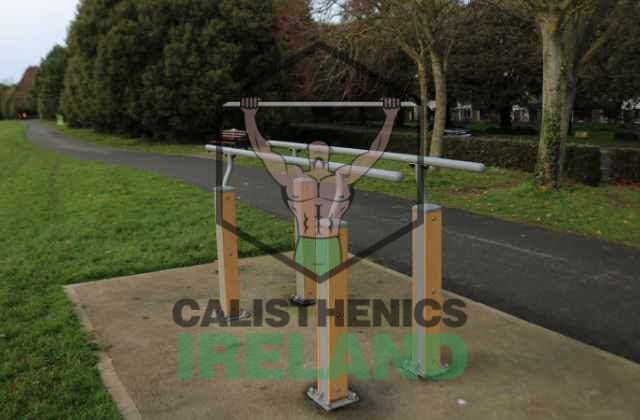 Outdoor dip bars for strength training at St. Anne’s Park in North Dublin