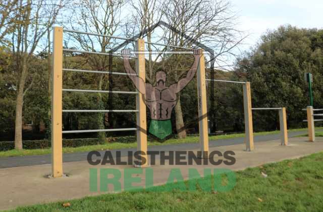 Pull-up bar station at St. Anne’s Park Dublin, used for bodyweight fitness and upper-body strength