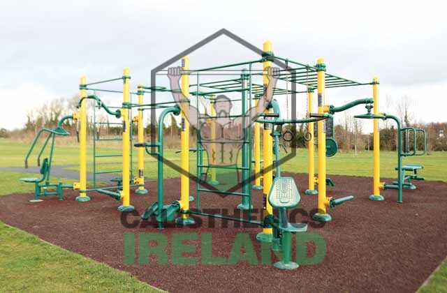 Calisthenics area at St Catherine’s Park in Blanchardstown, featuring outdoor fitness equipment for bodyweight and functional training