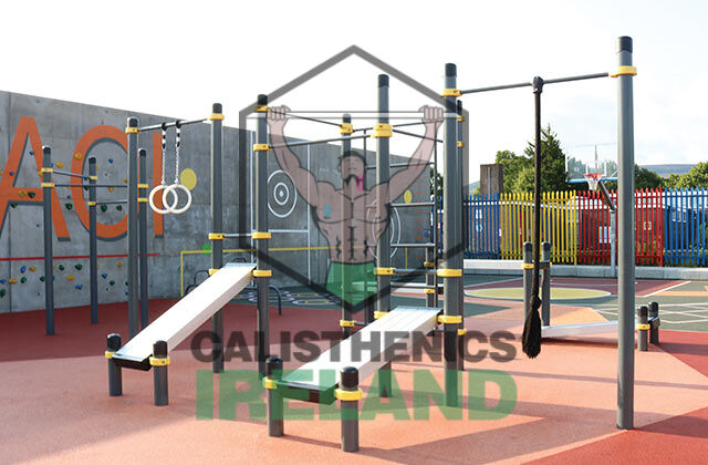 Street workout park in Ballinteer, South Dublin, featuring outdoor calisthenics bars for bodyweight and functional fitness training