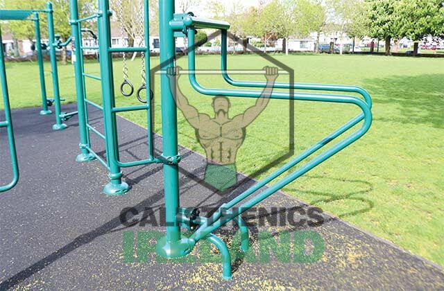 Outdoor pull-up bars at Tory Top Park in Cork, part of a public calisthenics setup for bodyweight training